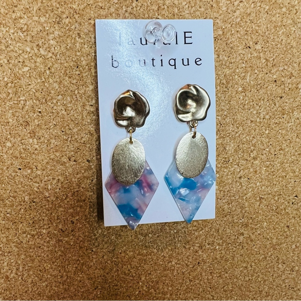 Multi colored and gold earrings